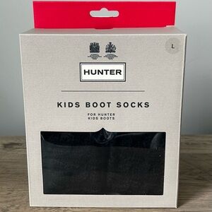 New Hunter Kids Black Stitch Cable Boot Socks  size Large 1-3